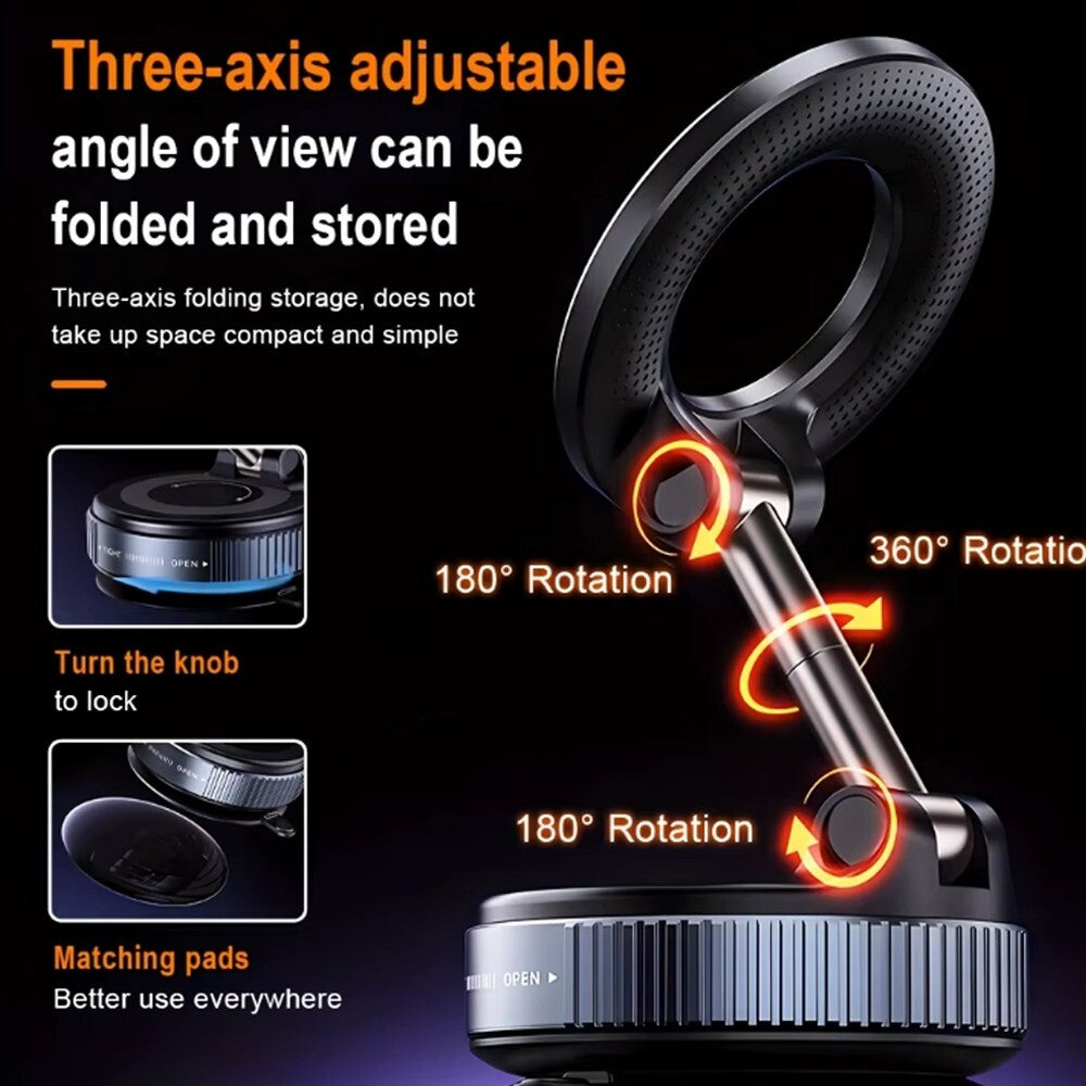 Strong Magnetic Phone Holder for Car 360° Rotation Foldable Phone Mount Bracket